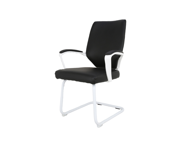 HC-2239V Black Leather White Frame Office Chair