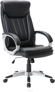 Black Pu Leather Ergonomic Office Chair