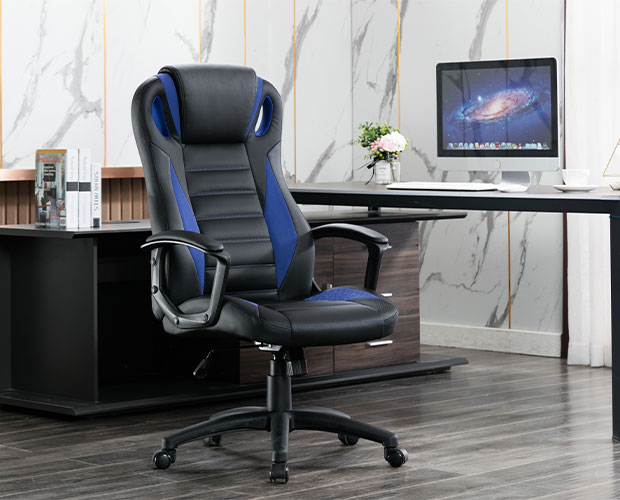 Black Pu Leather Ergonomic Office Chair