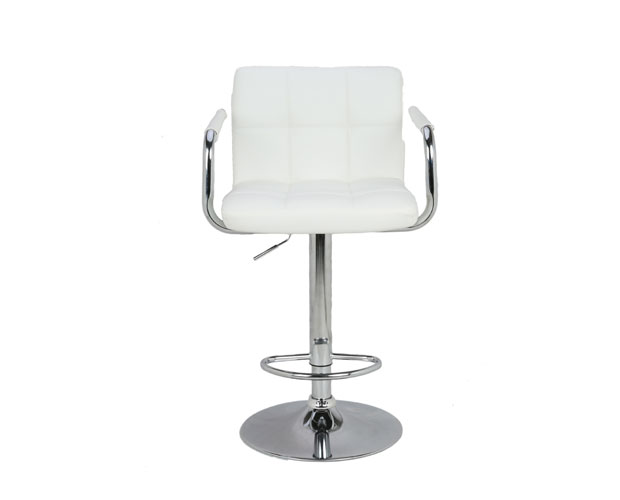 White Faux Leather Bar Counter Stools