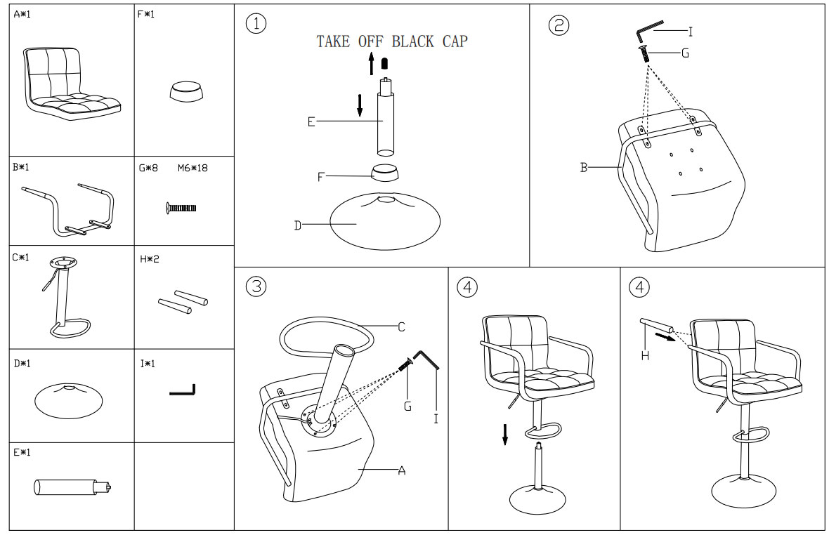 White Pu Leather Bar Stool