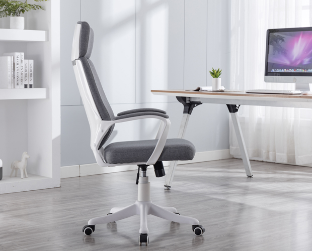 Grey Linen Office Chair