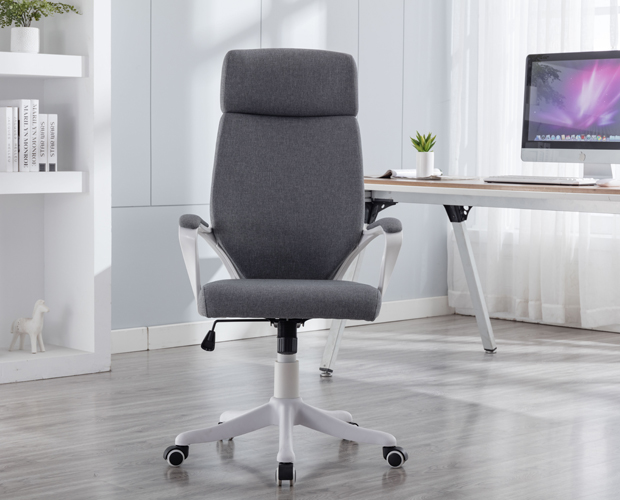 Grey color Linen Office Chair