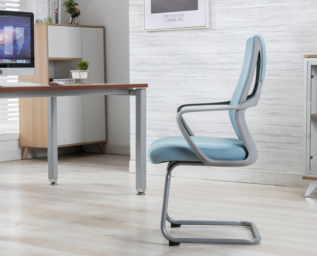 HC-901V Gray Mesh Metal Base Frame Office Chair