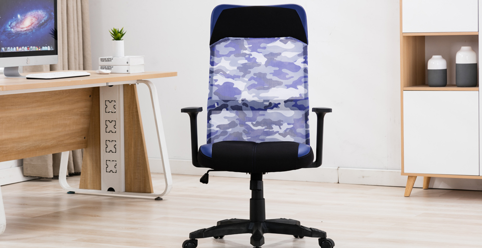Features Of Blue mesh black frame office chairs