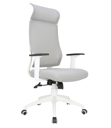 HC-906W Gray High Back White Frame Tilting Mechanism Office Chair