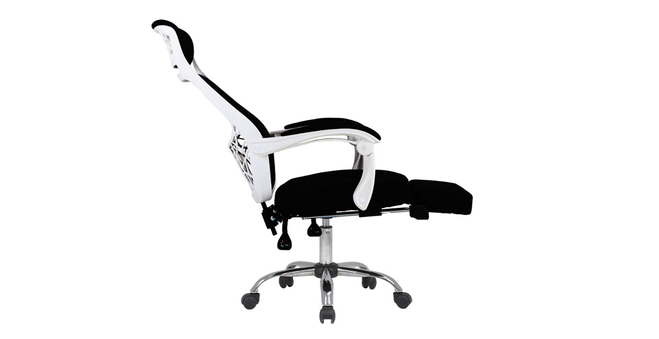 Features Of Black mesh white plastic frame office chairs