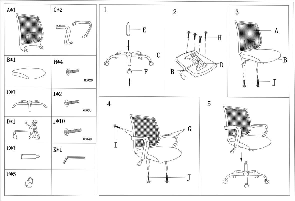 HC-1179 Black Mesh Black Frame Worker Office Chair