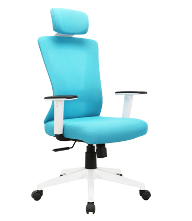 HC-6212 Blue Mesh Whtie Frame Office Chair