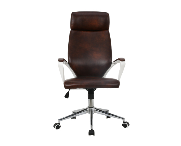 HC-2239H Black Leather White Frame Office Chair