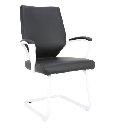 HC-2239V Black Leather White Frame Office Chair