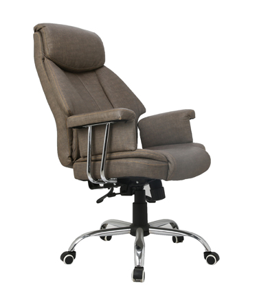 HC-2502H Brown Leather White Frame Office Chair