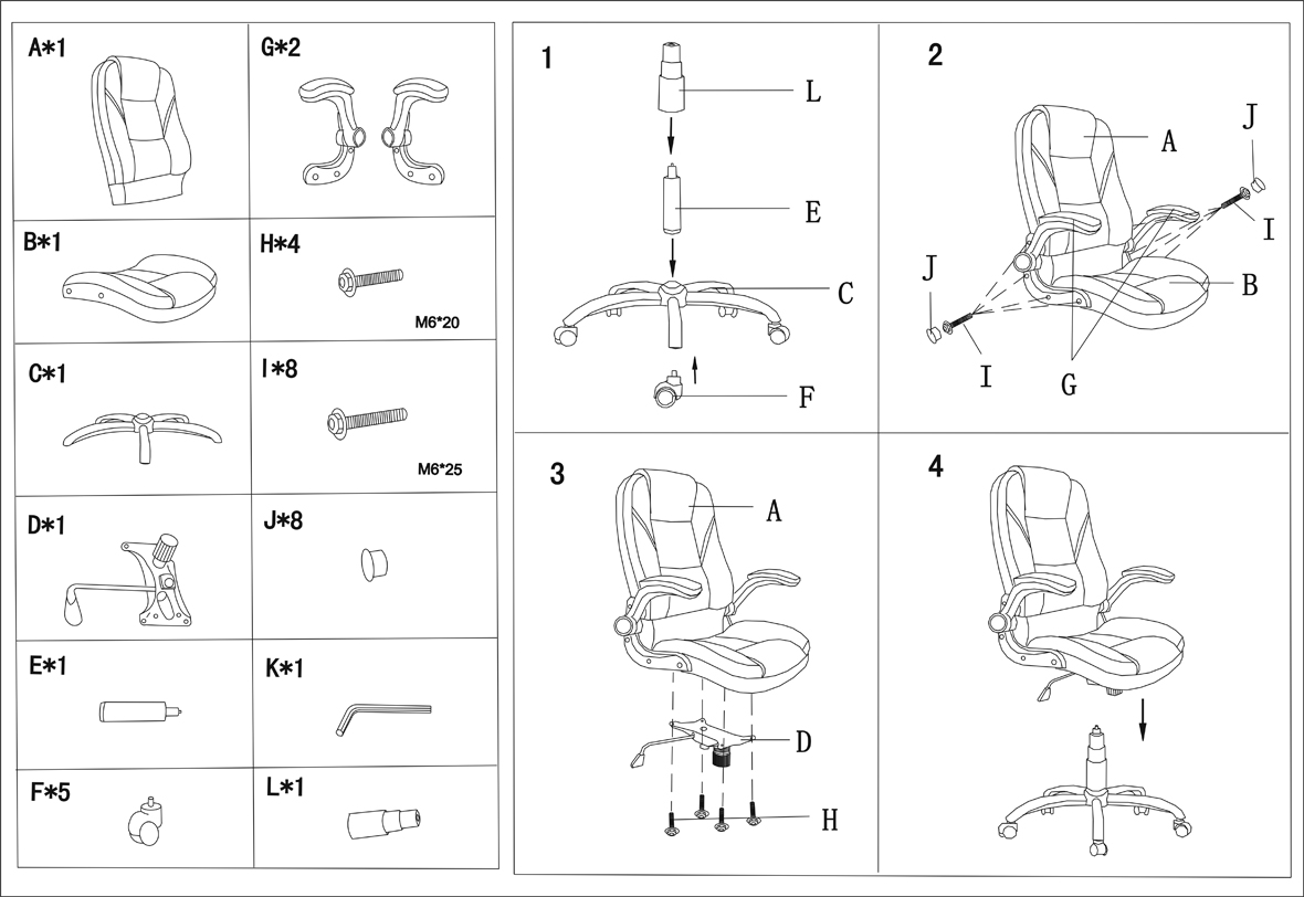 HC-2502H Brown Leather White Frame Office Chair