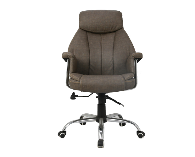 HC-2502H Brown Leather White Frame Office Chair