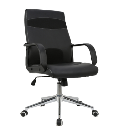 HC-7L04 Black Leather Office Chair