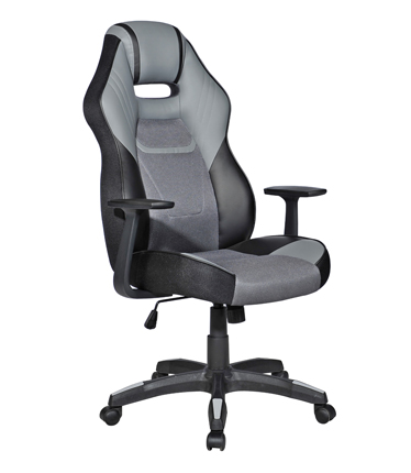 HC-2604 Black And Gray Leather Office Chair