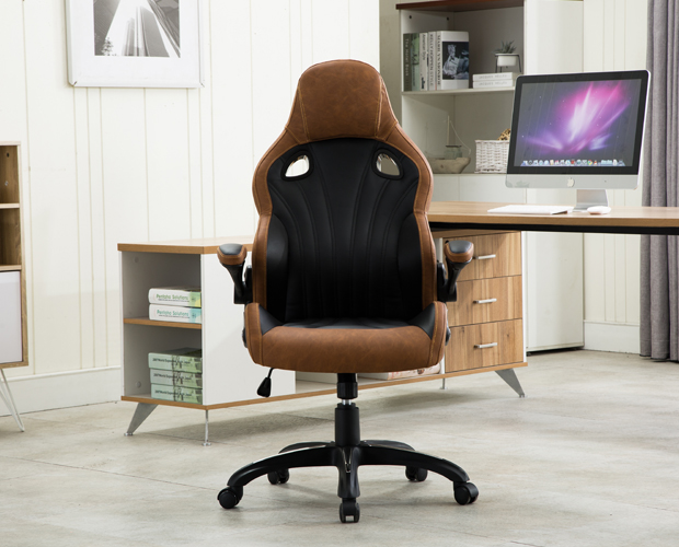 HC-2632 Black And Brown Leather Office Chair