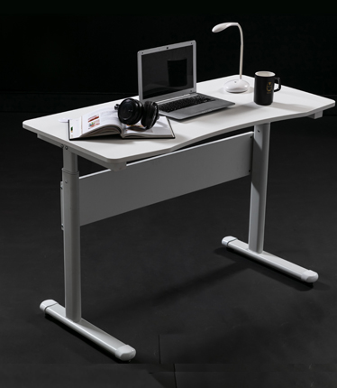 HC-GT-015 White Height Adjustable Metal Frame Office Desk