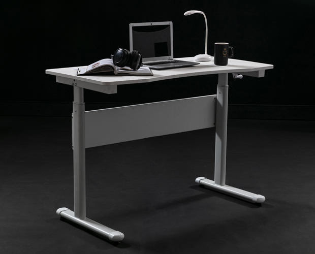 hc gt 015 white height adjustable metal frame office desk 4