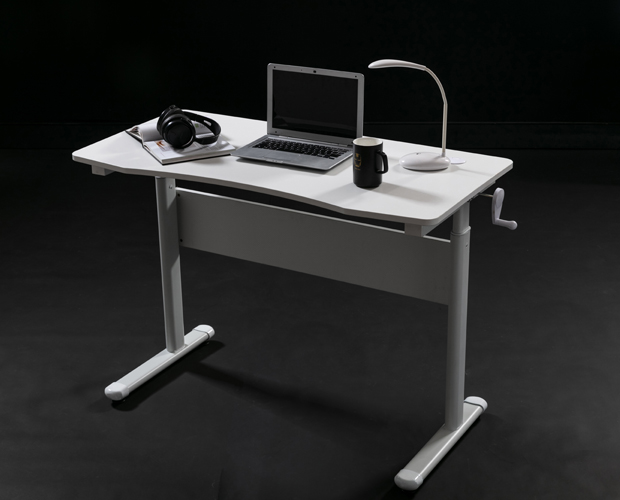 hc gt 015 white height adjustable metal frame office desk 5