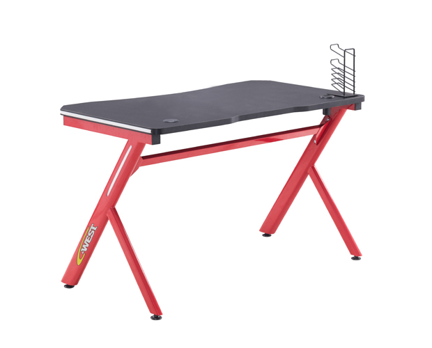 hc gt 003 rgb light red matel frame gaming table 4