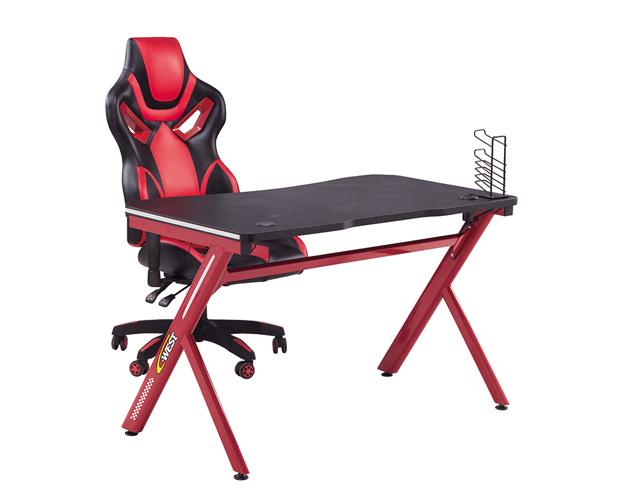 hc gt 003 rgb light red matel frame gaming table 6