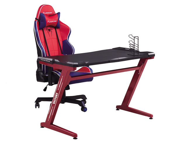 hc gt 004 rgb light red matel frame gaming table 3