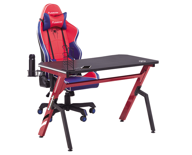 hc gt 006 rgb light red matel frame gaming table 7