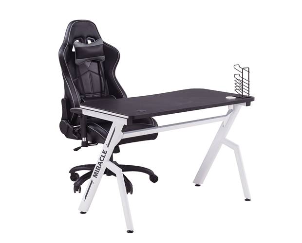 HC-GT-007 RGB Light White Matel Frame Gaming Table