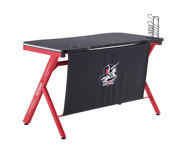 hc gt 008 rgb light red matel frame gaming table 2