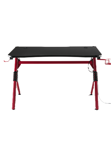 hc gt 010 rgb light red matel frame gaming table 35