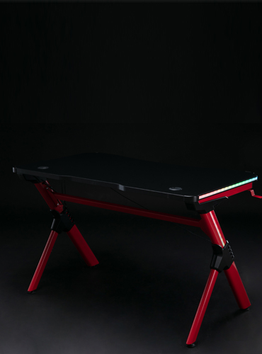 hc gt 010 rgb light red matel frame gaming table 38