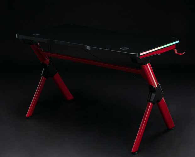 hc gt 010 rgb light red matel frame gaming table 9