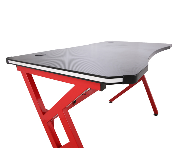 hc gt 011 rgb light red matel frame gaming table 4