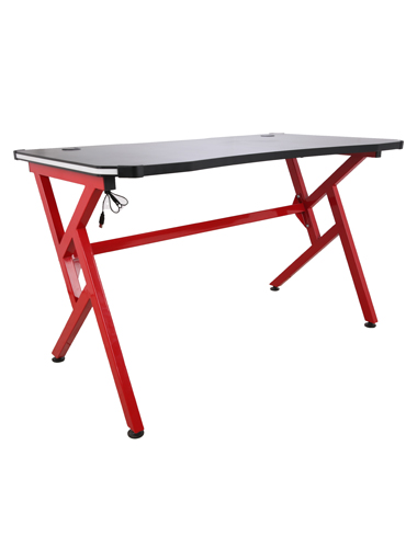 hc gt 011 rgb light red matel frame gaming table 8