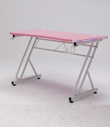 HC-GT-016 RGB Light Matel Frame Pink Gaming Table