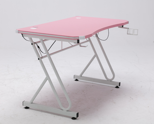 hc gt 016 rgb light matel frame pink gaming table 10