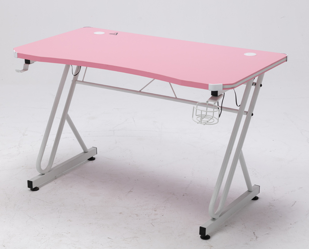 hc gt 016 rgb light matel frame pink gaming table 3