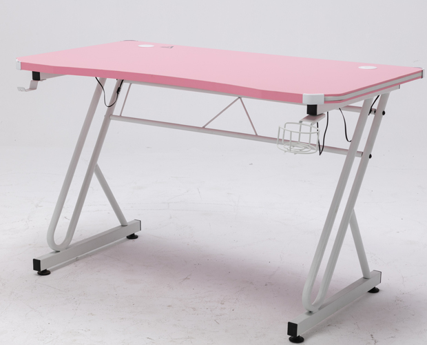 hc gt 016 rgb light matel frame pink gaming table 4