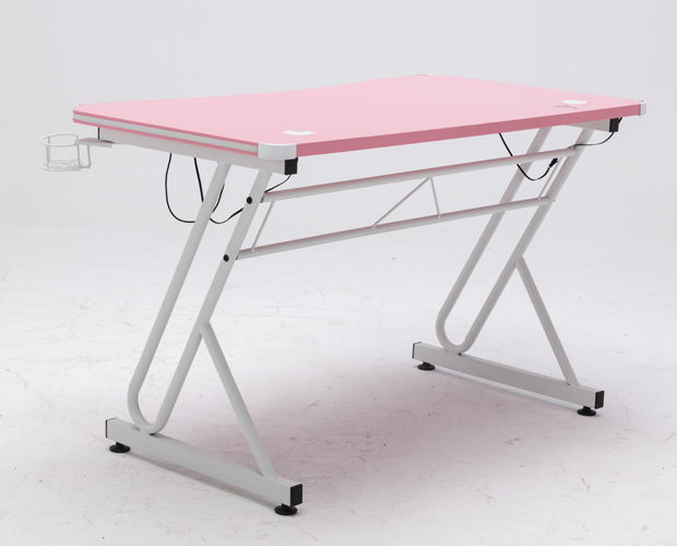 hc gt 016 rgb light matel frame pink gaming table 5