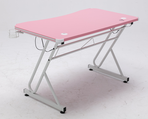 hc gt 016 rgb light matel frame pink gaming table 6