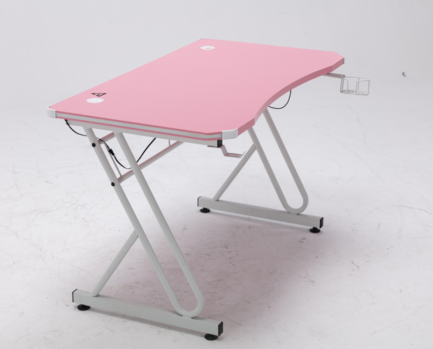 hc gt 016 rgb light matel frame pink gaming table 9