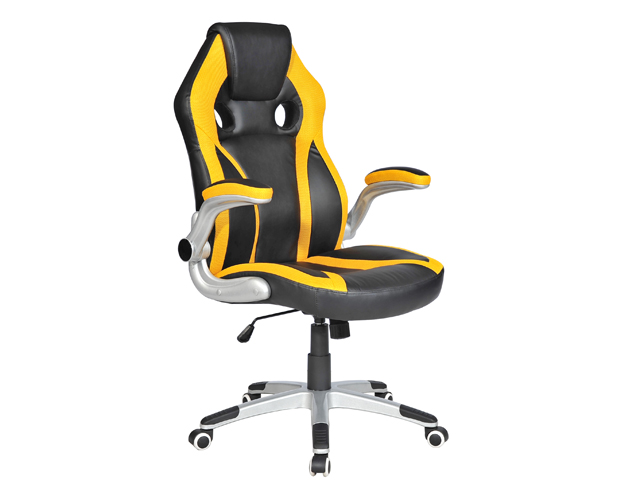 hc 2597 black and yellow leather gaming chair 2
