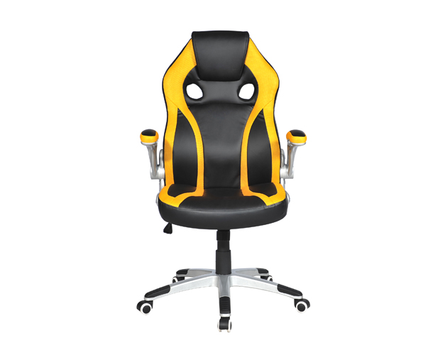 hc 2597 black and yellow leather gaming chair 3