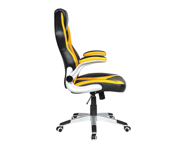 hc 2597 black and yellow leather gaming chair 4