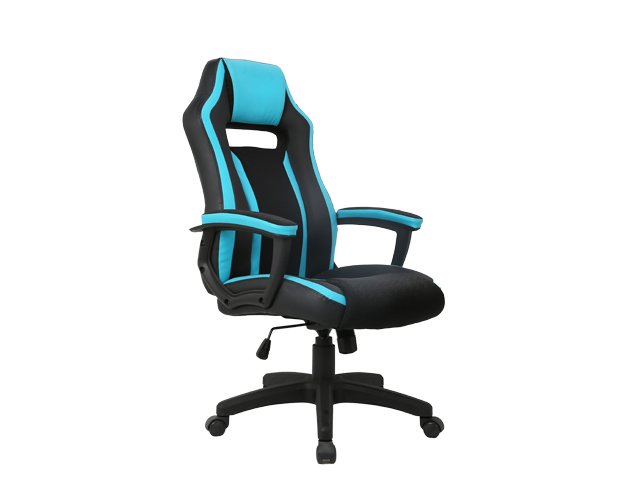 hc 2605 black and blue leather gaming chair 5