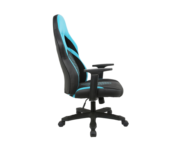 hc 2607 black and blue leather gaming chair 4