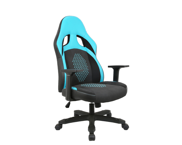 hc 2607 black and blue leather gaming chair 5