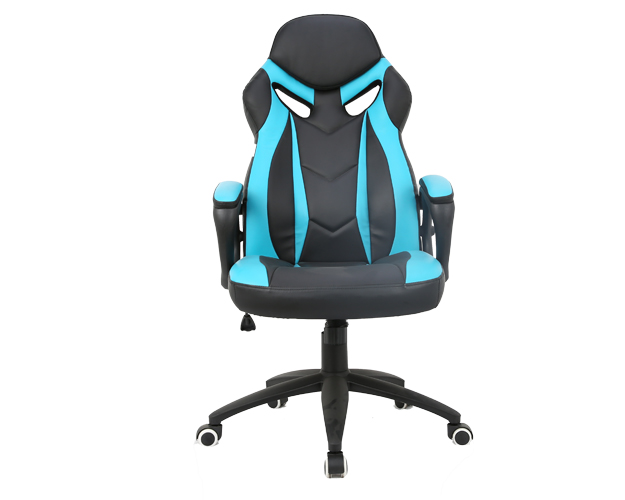 hc 2608 black and blue leather gaming chair 2
