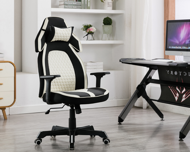 HC-2624 Black And White Leather Gaming Chair